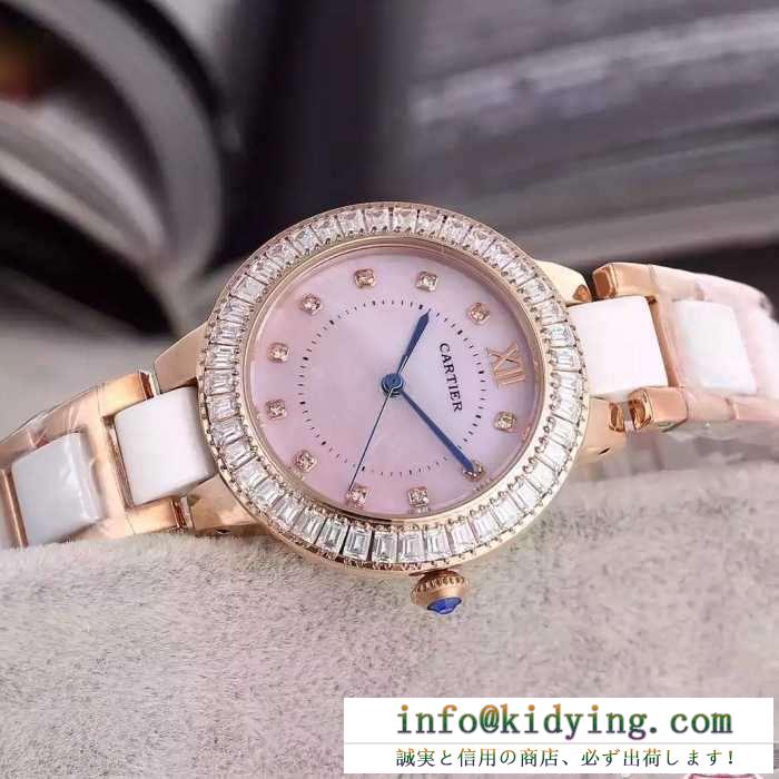 2016  カルティエ  cartierオリジナル ダイヤベゼル 女性用腕時計 32mm 5色可選