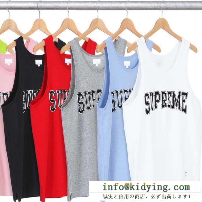 魅惑 supreme 15ss collegiate tank top タンクトップ 男女兼用 2色可選