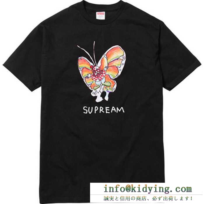 大人キレイに仕立てる supreme シュプリーム 16ss gonz butterfly tee 3色可選 男女兼用