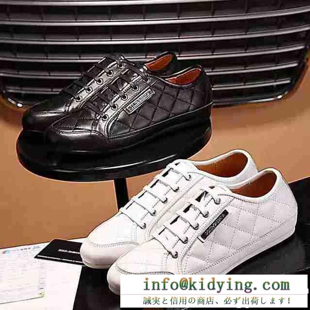春夏王者のドルチェ＆ガッバーナ、Dolce&Gabbana コピーの白色、黒色の靴紐メンズ、レディーススニーカー靴.