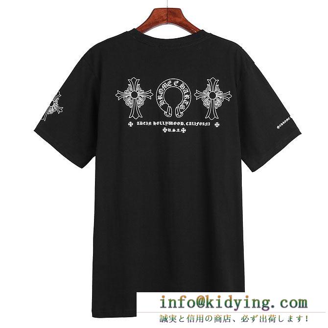 2018夏人気定番クロムハーツコピークルーネック男女兼用半袖コットンＴシャツ