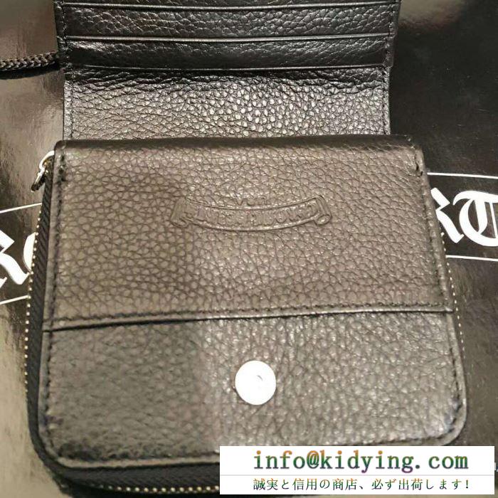 お得大人気 クロムハーツ 財布 ウォレット chrome hearts レザー スクェア ジップウォレット ブラック