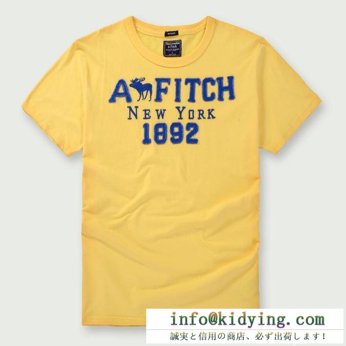 ★夏季更新★ abercrombie & fitch グラフィック tシャツ 偽物 アバクロ 半袖 カジュアル 服 カッチリ グレー