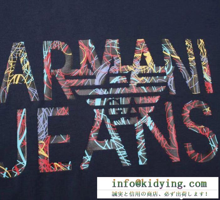 全国無料セールARMANIアルマーニ偽物プリントメンズクルーネック半袖Ｔシャツ新色追加