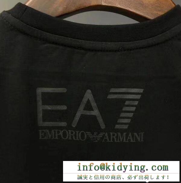 18春夏お得限定セールEMPORIO armani ea7アルマーニ通販レギュラーフィットサイドロゴメンズｔシャツ