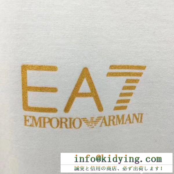 アルマーニコピーEMPORIO armani ea7メンズtシャツ3zpta8-pjm5z-1100クルーネック半袖トップスホワイト、ブラック