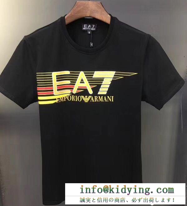 エンポリオ アルマーニコピーemporio armani ea7 tシャツメンズブランドロゴプリント3zpta0-pjm5z-1200ブラック、ホワイト半袖