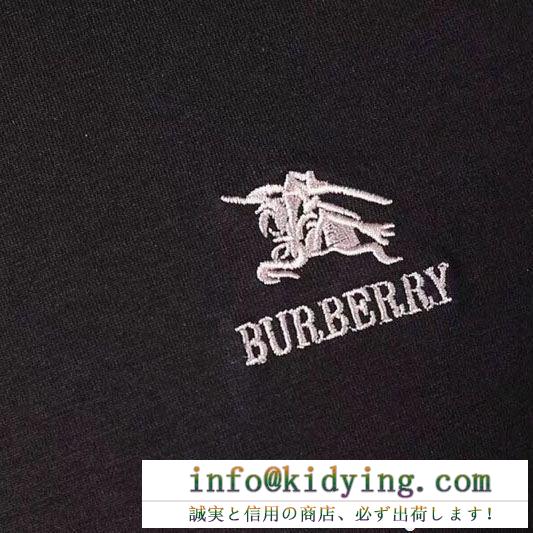 全国無料得価BURBERRYバーバリースーパーコピービジネス用メンズ刺繍ロゴ付きポロ半袖Ｔシャツブラック、赤色、ブルー