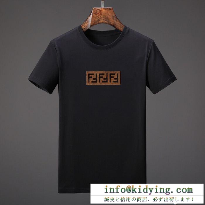 【18ss新品注目】FENDI ｔシャツ コピー ファション カジュアル シンプル フェンディロゴ 透け感良さ 夏着