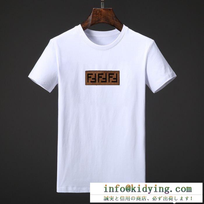 【18ss新品注目】FENDI ｔシャツ コピー ファション カジュアル シンプル フェンディロゴ 透け感良さ 夏着