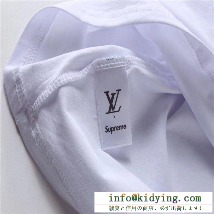 【夏に着こなし】ルイ ヴィトン コピー ｔシャツsupreme xlouis vuittons おしゃれ トップス ユニセックス lv box logo tee 人気