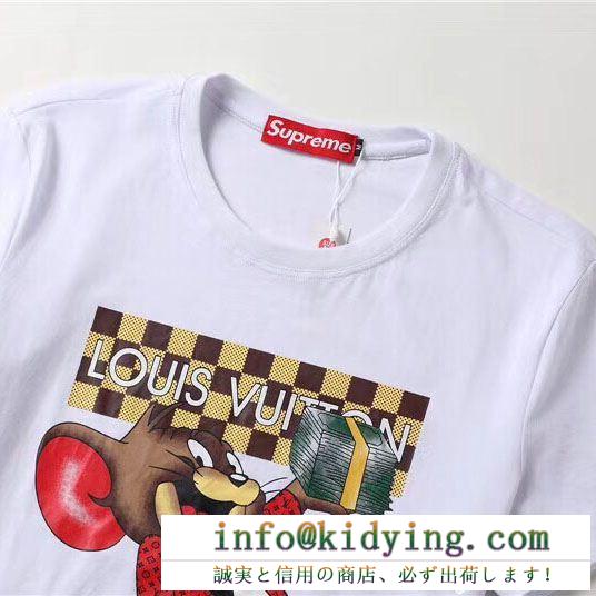 LOUIS vuittonルイヴィトンｔシャツコピーjerryプリントメンズクルーネック半袖ホワイト