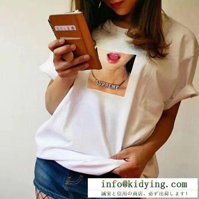 男女兼用 supreme シュプリーム 通販 安い 半袖ｔシャツ ビッグ シルエット プリントカットソー２色可選