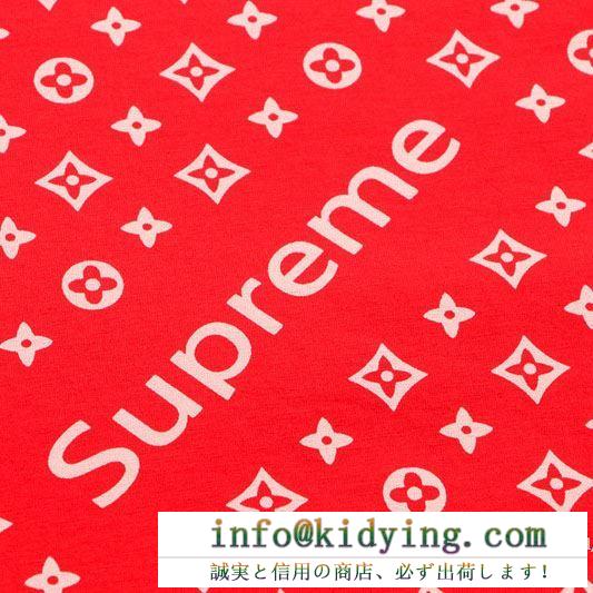 希少 シュプリームルイヴィトンコラボ 半袖ｖネックｔシャツ supreme lv モノグラム柄 カットソー２色可選