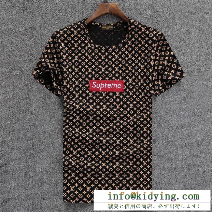 高級品 supreme louis vuitton コピー 半袖丸首ｔシャツ シュプリームルイヴィトンコラボ モノグラム柄 ボックスロゴ3色可選