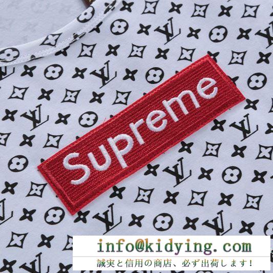 高級品 supreme louis vuitton コピー 半袖丸首ｔシャツ シュプリームルイヴィトンコラボ モノグラム柄 ボックスロゴ3色可選