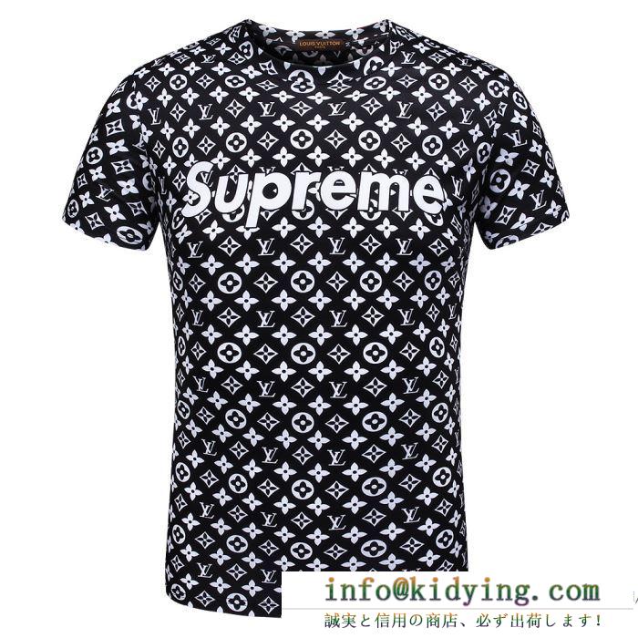 2018年春夏新作 シュプリーム半袖ｔシャツ supreme lv ｔシャツクールネックｔシャツモノグラム２色可選