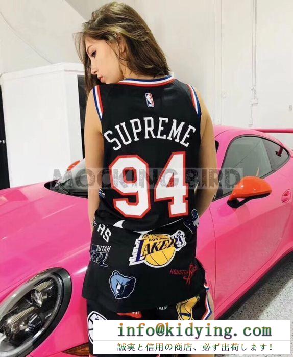 海外でも若者たちに大人気な 半袖tシャツ 2色可選 supreme&nba&nike 2018年激安最強セール