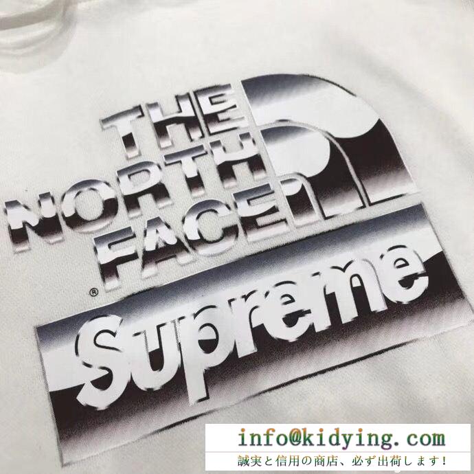 SupremeｘThe north face metallic logo hooded sweatshirtブラックのメンズフード付きシュプリームパーカーコピー