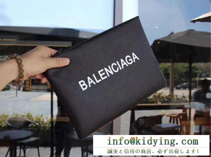 2018新品BALENCIAGAバレンシアガバッグコピーロゴレザー大特価のクラッチバッグ