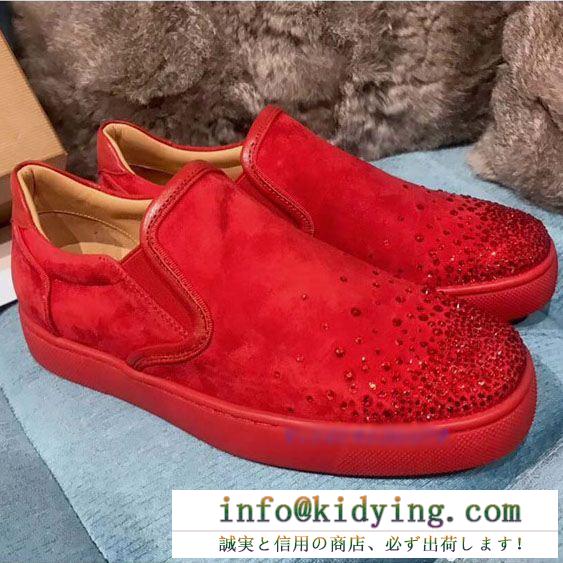 赤字超特価格安Christian louboutinルブタン人気コピー真っ赤カジュアルローカットスリッポンシューズスニーカー