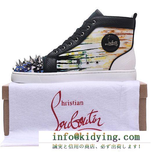 ヒットアイテムルブタンスーパーコピーコピーChristian louboutinハイカットメンズシューズスニーカー本革採用