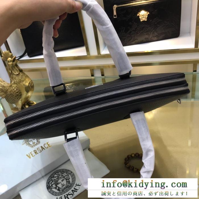 PRADA プラダ ビジネスバッグ コピー 大人らしいデザインで印象的に メンズ ブラック レザー デイリー コーデ 2019秋冬 品質保証