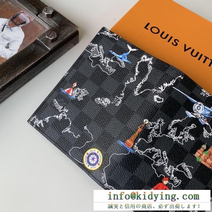 ルイ ヴィトン 折りたたみ財布 メンズ カジュアルなコーデに重宝 louis vuitton コピー プリント 流行継続中 最高品質 n40203