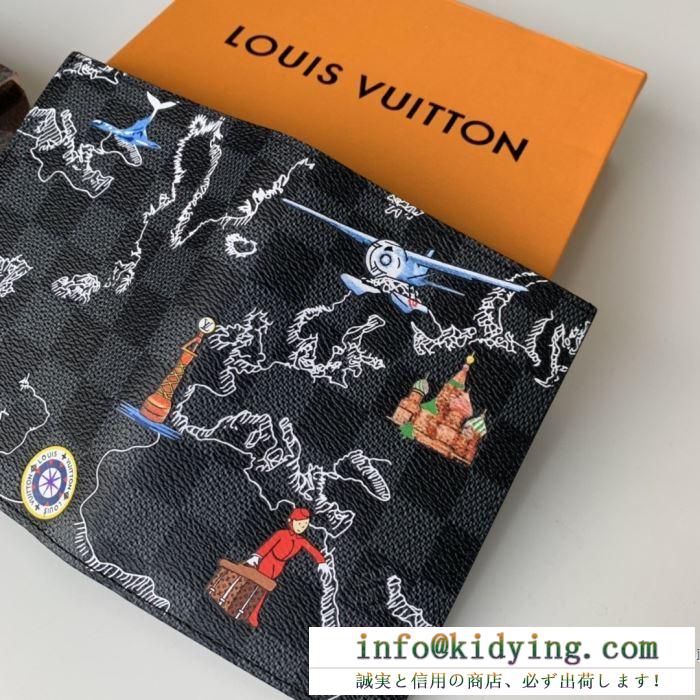 ルイ ヴィトン 折りたたみ財布 メンズ カジュアルなコーデに重宝 louis vuitton コピー プリント 流行継続中 最高品質 n40203