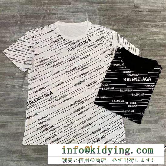 バレンシアガ tシャツ 偽物balenciaga大人気モノグラムプリントフィット感のあるストレッチ半袖オシャレ感