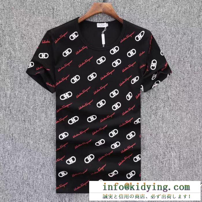FERRAGAMO サルヴァトーレフェラガモ 半袖tシャツ 3色可選 使えて可愛いデザイン夏新品 19春夏正規品保証