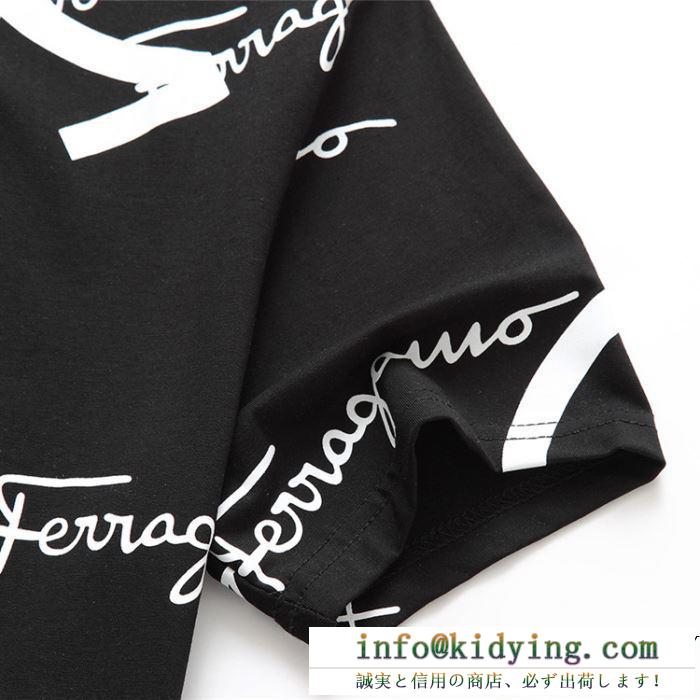 VIP 先行セール2019年夏 関税補償新作限定大人可愛い ferragamo サルヴァトーレフェラガモ 半袖tシャツ 3色可選