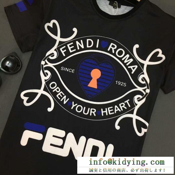 お買い得人気セール　FENDI半袖ｔシャツスーパーコピープリント　クルーネックオシャレ   フェンディスーパーコピープレゼントに最適　