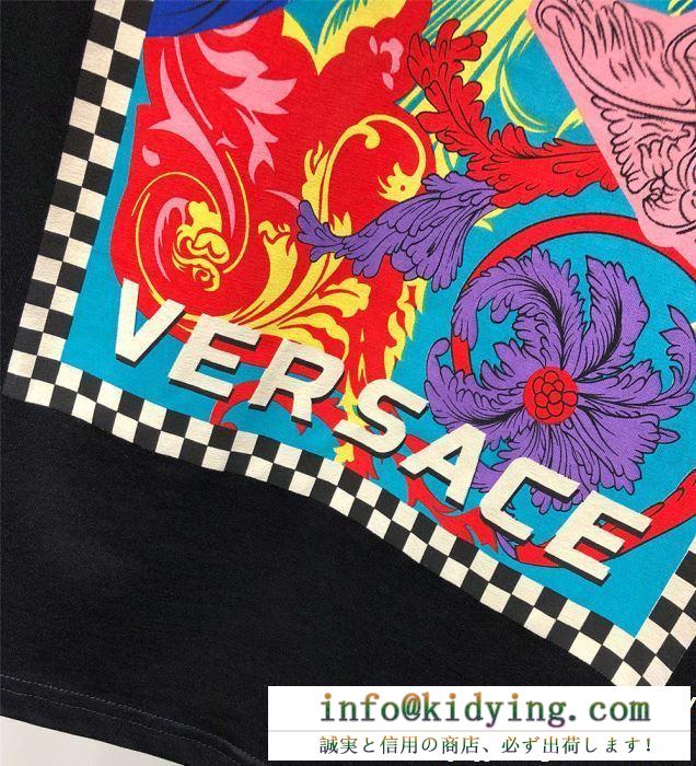 安心の関税送料込 19ss 新作 春夏入荷限定sale価格 versace ヴェルサーチ 半袖tシャツ 2色可選