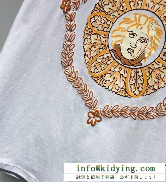 2色可選 半袖tシャツ 2019人気お買い得アイテム 春夏季超人気限定コラボ versace ヴェルサーチ