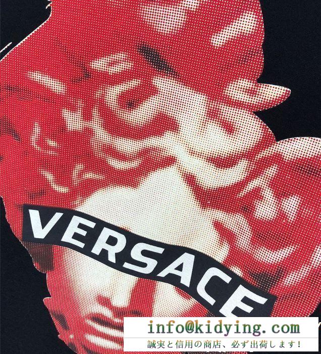 上品カジュアルな雰囲気に versace ヴェルサーチ 半袖tシャツ 2色可選 安心の関税送料込 19ss 新作