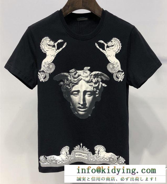 VERSACE ヴェルサーチ 半袖tシャツ 2色可選 春夏入荷大人気モデル 2019春夏トレンドファッション新作