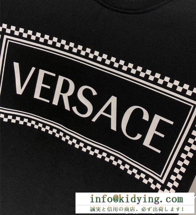 春夏新作セレブ愛用 versace ヴェルサーチ 半袖tシャツ 2色可選 最新作2019春夏入荷 夏新品完売間近