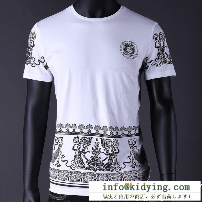 VERSACE ヴェルサーチ 半袖tシャツ 2色可選 今期新作人気の美ライン 最新作入荷 ss19待望入荷vip価格