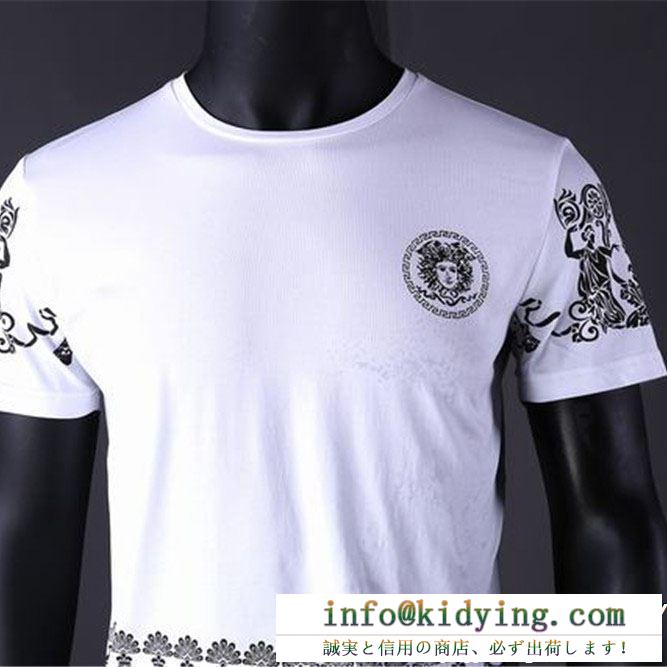 VERSACE ヴェルサーチ 半袖tシャツ 2色可選 今期新作人気の美ライン 最新作入荷 ss19待望入荷vip価格