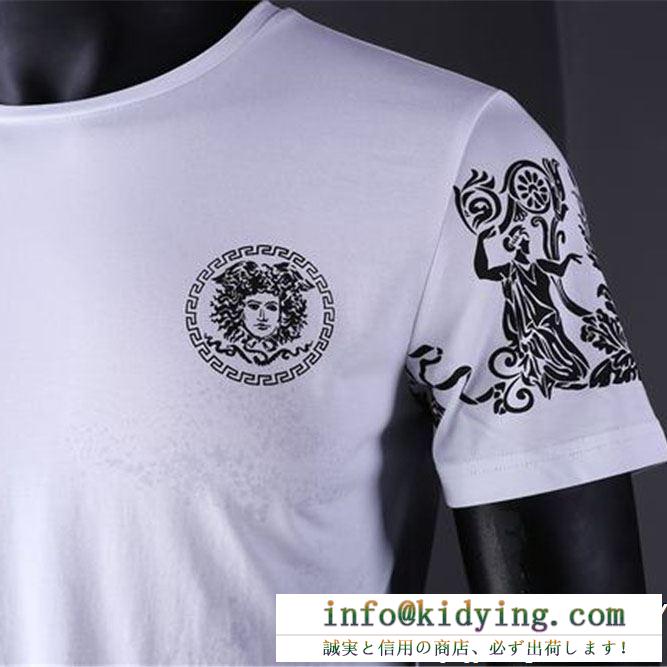 VERSACE ヴェルサーチ 半袖tシャツ 2色可選 今期新作人気の美ライン 最新作入荷 ss19待望入荷vip価格