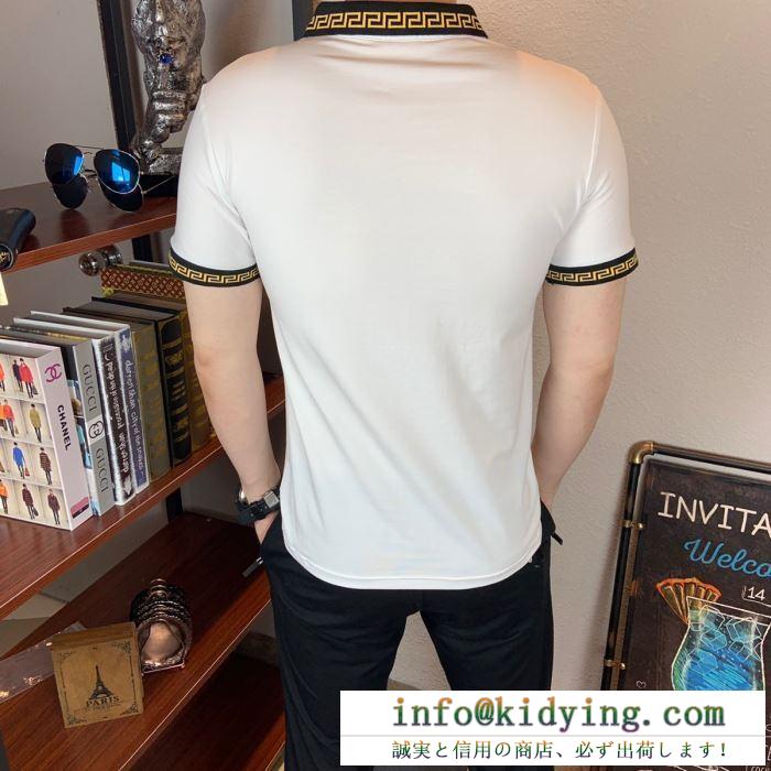 ヴェルサーチ versace ポロシャツ メンズ 雑誌にも掲載された人気新品 cotton gold medusa polo shirt コピー 日常 激安