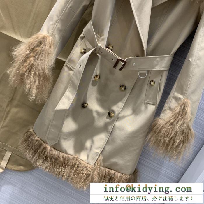 バーバリー ジャケット フェミニンに映るモデル burberry shearling trim cotton gabardine belted trench coat コピー お買い得