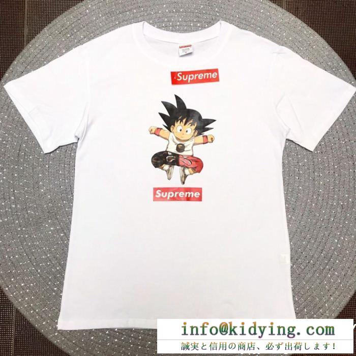 シュプリーム tシャツ スーパーコピーsupremeドラゴンボールコラボ孫悟空パターン人気の半袖シンプルなシルエット