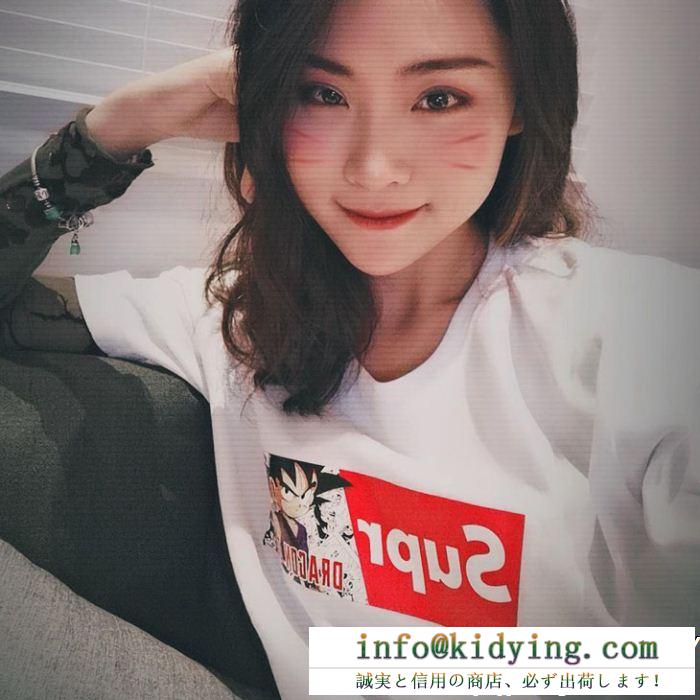 海外モデルSUPREMEシュプリーム tシャツ スーパーコピーユニセックス丸首半袖ボックスロゴsun wukongプリント