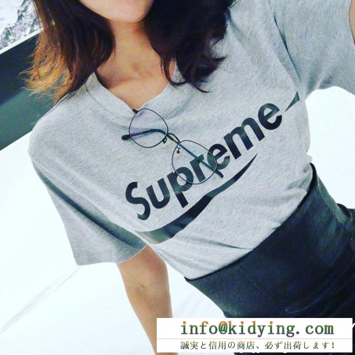 快適な着心地シュプリーム tシャツ 偽物supremeブランドロゴプリントラウンドネック半袖ベーシック