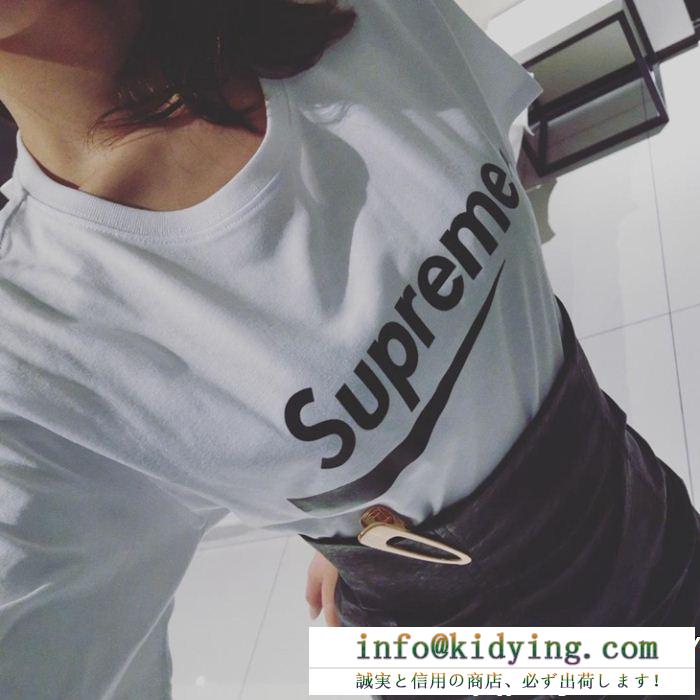 快適な着心地シュプリーム tシャツ 偽物supremeブランドロゴプリントラウンドネック半袖ベーシック