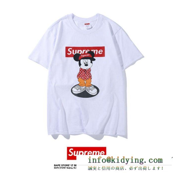 シュプリーム ルイヴィトン tシャツ コピーsupreme x louis vuittonコラボ ミッキープリント半袖g-dragon愛用