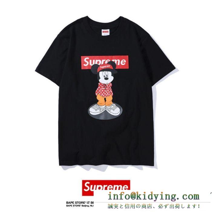 シュプリーム ルイヴィトン tシャツ コピーsupreme x louis vuittonコラボ ミッキープリント半袖g-dragon愛用