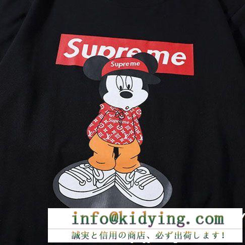 シュプリーム ルイヴィトン tシャツ コピーsupreme x louis vuittonコラボ ミッキープリント半袖g-dragon愛用